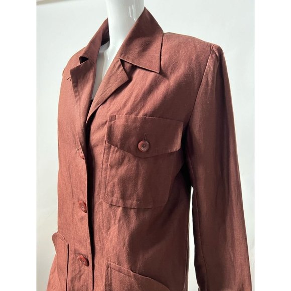Preston & York Womens Jacket Coat Brown Buttons Pockets Collar XS - Picture 3 of 12